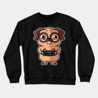 Video Games Nerd Pug Dog Gaming - Gamer product Crewneck Sweatshirt